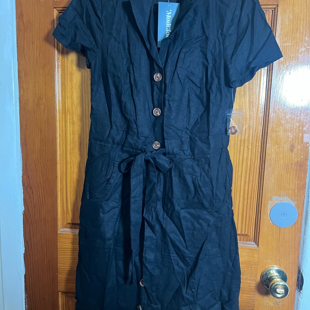 ModCloth Black Button-Up Dress
